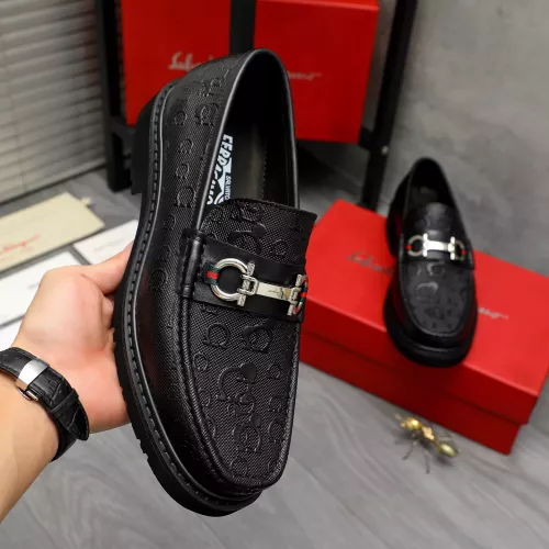 Replica Salvatore Ferragamo Leather Shoes For Men #1380668 $96.00 USD for Wholesale