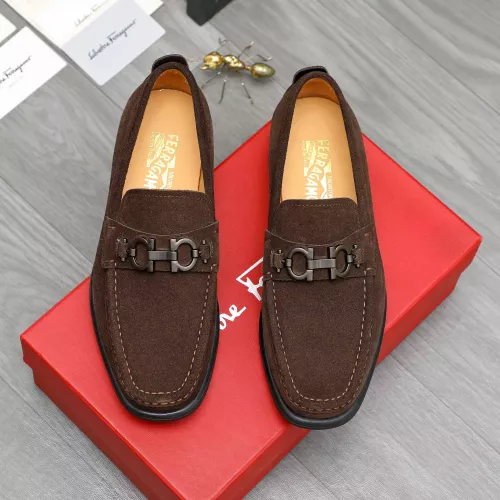 Replica Salvatore Ferragamo Leather Shoes For Men #1380671 $82.00 USD for Wholesale