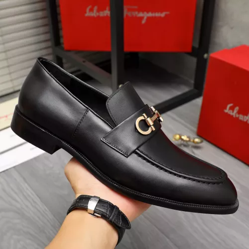 Replica Salvatore Ferragamo Leather Shoes For Men #1380698 $85.00 USD for Wholesale