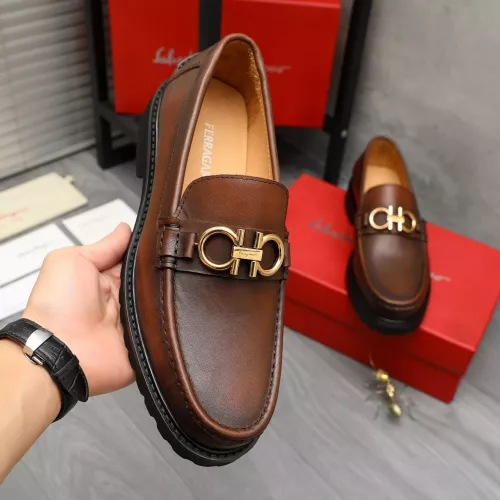 Replica Salvatore Ferragamo Leather Shoes For Men #1380701 $85.00 USD for Wholesale
