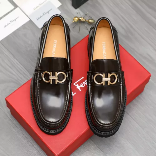 Replica Salvatore Ferragamo Leather Shoes For Men #1380714 $85.00 USD for Wholesale