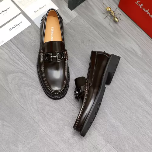 Replica Salvatore Ferragamo Leather Shoes For Men #1380726 $85.00 USD for Wholesale