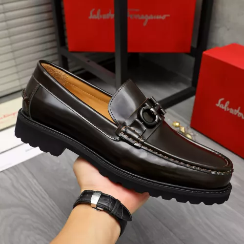 Replica Salvatore Ferragamo Leather Shoes For Men #1380726 $85.00 USD for Wholesale