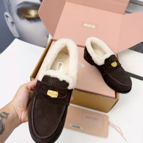 Replica MIU MIU Leather Shoes For Women #1381071 $105.00 USD for Wholesale