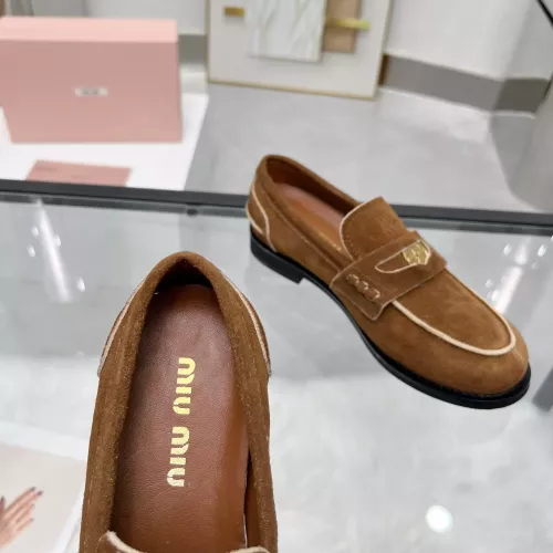 Replica MIU MIU Leather Shoes For Women #1381083 $102.00 USD for Wholesale
