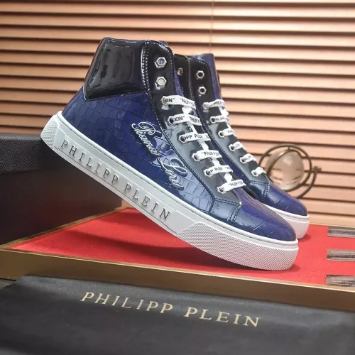 Replica Philipp Plein PP High Tops Shoes For Men #1381449 $88.00 USD for Wholesale