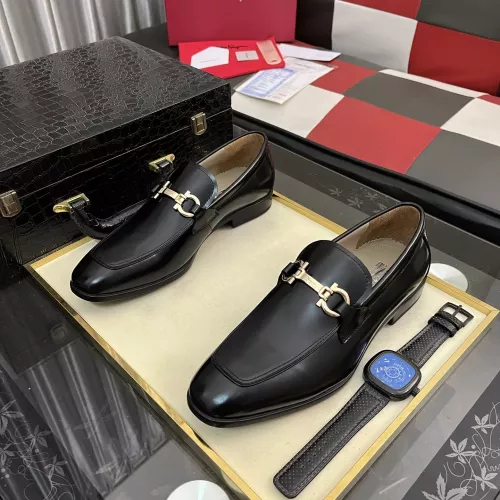 Replica Salvatore Ferragamo Leather Shoes For Men #1381469 $108.00 USD for Wholesale