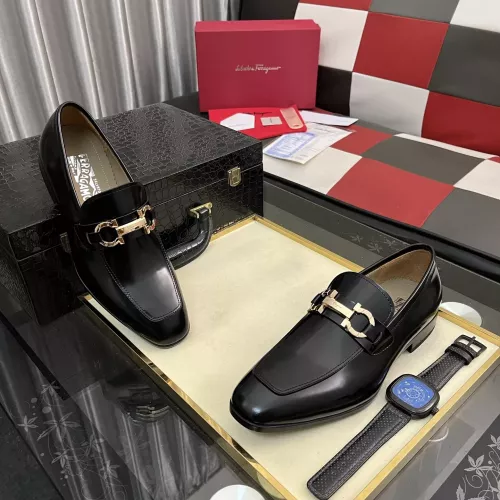Replica Salvatore Ferragamo Leather Shoes For Men #1381478 $108.00 USD for Wholesale