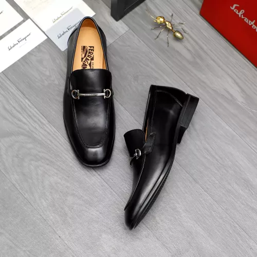 Replica Salvatore Ferragamo Leather Shoes For Men #1381830 $88.00 USD for Wholesale