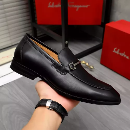 Replica Salvatore Ferragamo Leather Shoes For Men #1381830 $88.00 USD for Wholesale