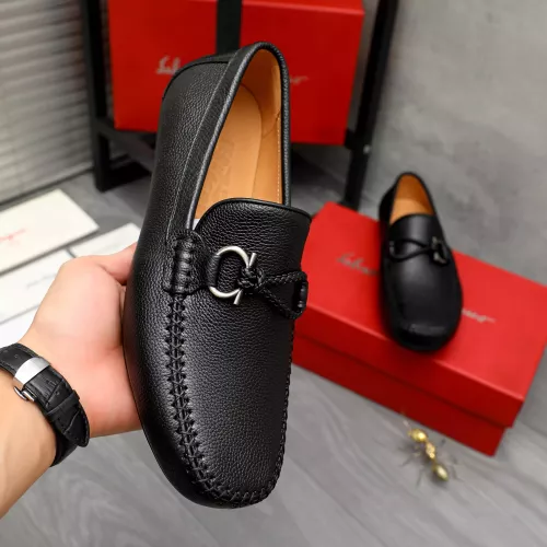 Replica Salvatore Ferragamo Leather Shoes For Men #1381834 $92.00 USD for Wholesale