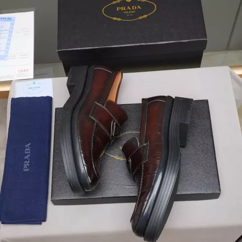 Replica Prada Leather Shoes For Men #1381838 $100.00 USD for Wholesale