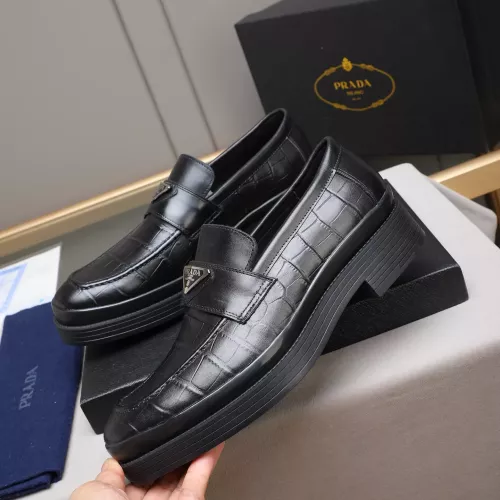 Replica Prada Leather Shoes For Men #1381839 $100.00 USD for Wholesale
