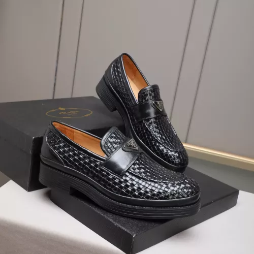 Replica Prada Leather Shoes For Men #1381841 $115.00 USD for Wholesale