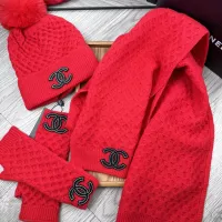 $52.00 USD Chanel Hat and Scarf and Glove Set #1378237