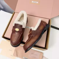 $105.00 USD MIU MIU Leather Shoes For Women #1381072