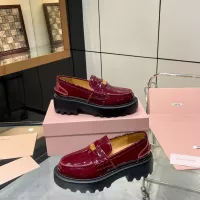$105.00 USD MIU MIU Leather Shoes For Women #1381114