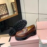 $105.00 USD MIU MIU Leather Shoes For Women #1381116