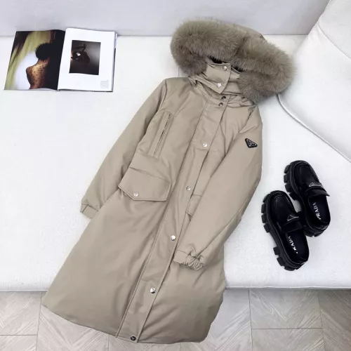 Prada Down Feather Coat Long Sleeved For Women #1383808 $257.85 USD, Wholesale Replica Prada Down Feather Coat