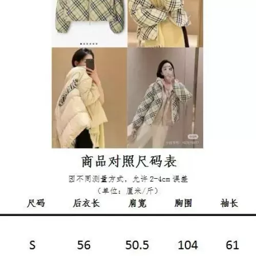 Replica Burberry Down Feather Coat Long Sleeved For Women #1384401 $180.00 USD for Wholesale