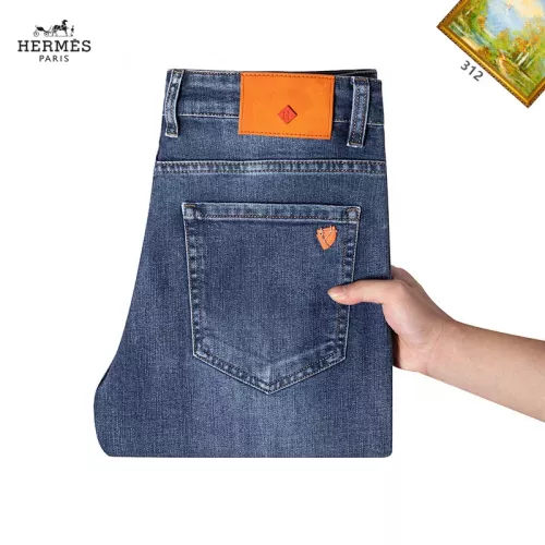 Replica Hermes Jeans For Men #1385952 $48.00 USD for Wholesale