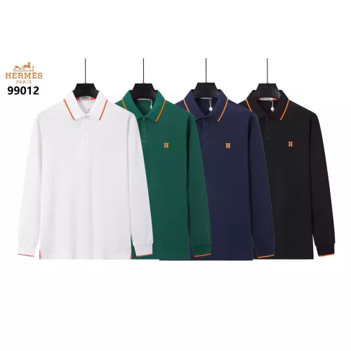 Replica Hermes T-Shirts Long Sleeved For Men #1386253 $40.00 USD for Wholesale