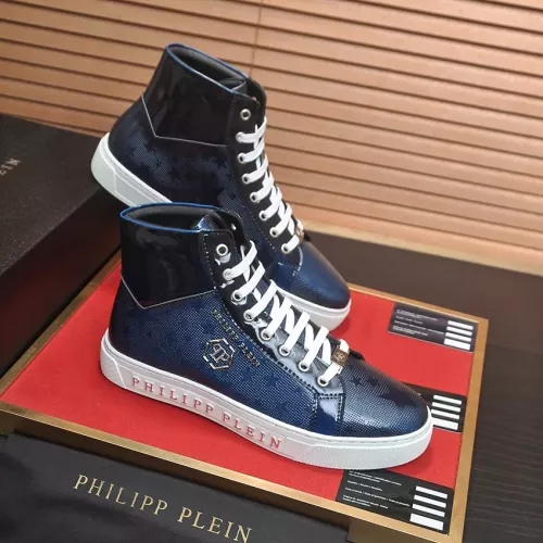 Replica Philipp Plein PP High Tops Shoes For Men #1387892 $92.00 USD for Wholesale