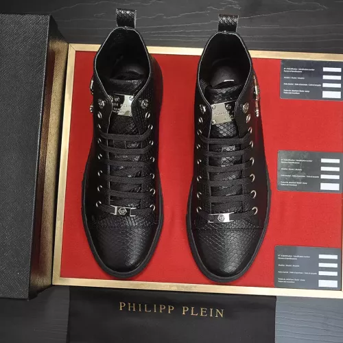 Replica Philipp Plein PP High Tops Shoes For Men #1387903 $92.00 USD for Wholesale