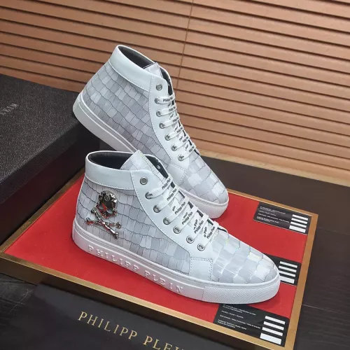 Replica Philipp Plein PP High Tops Shoes For Men #1387906 $92.00 USD for Wholesale