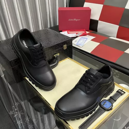 Replica Salvatore Ferragamo Leather Shoes For Men #1387949 $118.00 USD for Wholesale