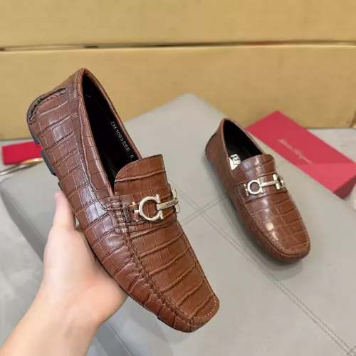 Replica Salvatore Ferragamo Leather Shoes For Men #1388086 $96.00 USD for Wholesale