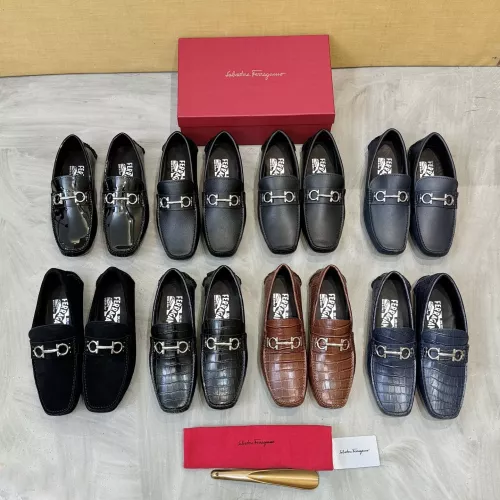 Replica Salvatore Ferragamo Leather Shoes For Men #1388086 $96.00 USD for Wholesale