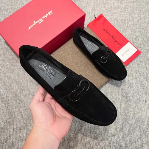 Replica Salvatore Ferragamo Leather Shoes For Men #1391603 $82.00 USD for Wholesale