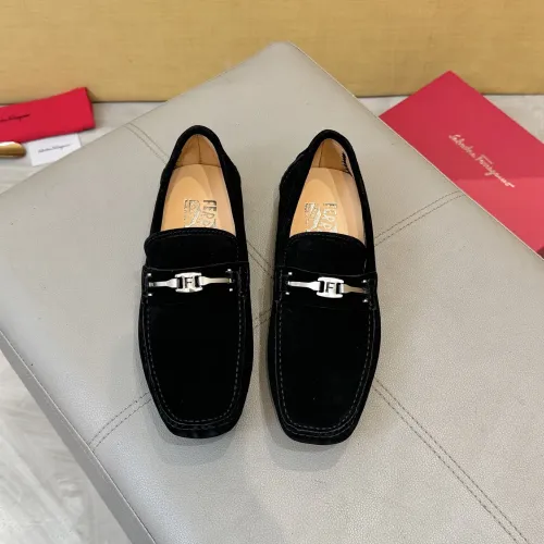 Replica Salvatore Ferragamo Leather Shoes For Men #1391718 $96.00 USD for Wholesale