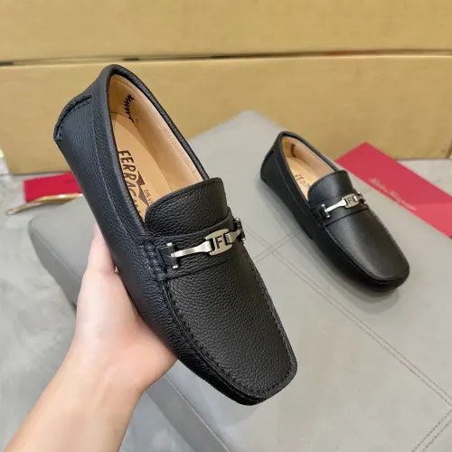 Replica Salvatore Ferragamo Leather Shoes For Men #1391733 $96.00 USD for Wholesale