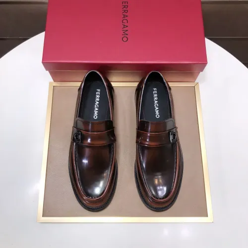 Replica Salvatore Ferragamo Leather Shoes For Men #1391771 $100.00 USD for Wholesale