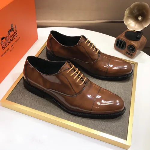 Replica Hermes Leather Shoes For Men #1391963 $88.00 USD for Wholesale