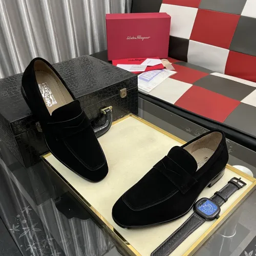Replica Salvatore Ferragamo Leather Shoes For Men #1392086 $108.00 USD for Wholesale