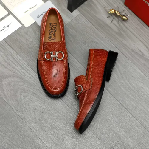Replica Salvatore Ferragamo Leather Shoes For Men #1392088 $85.00 USD for Wholesale