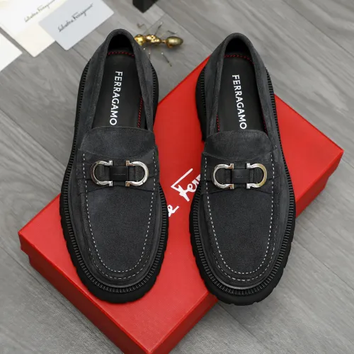 Replica Salvatore Ferragamo Leather Shoes For Men #1392098 $112.00 USD for Wholesale