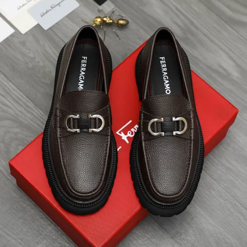 Replica Salvatore Ferragamo Leather Shoes For Men #1392102 $112.00 USD for Wholesale