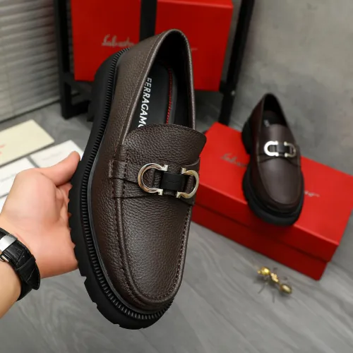 Replica Salvatore Ferragamo Leather Shoes For Men #1392102 $112.00 USD for Wholesale