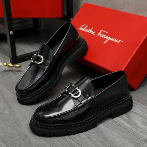 Replica Salvatore Ferragamo Leather Shoes For Men #1392109 $112.00 USD for Wholesale