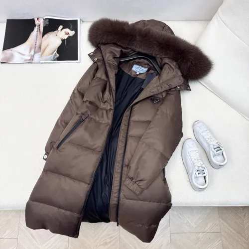 Replica Prada Down Feather Coat Long Sleeved For Women #1398839 $247.93 USD for Wholesale