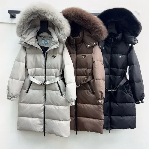 Replica Prada Down Feather Coat Long Sleeved For Women #1398839 $247.93 USD for Wholesale