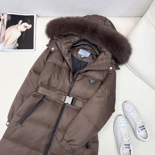 Replica Prada Down Feather Coat Long Sleeved For Women #1398839 $247.93 USD for Wholesale