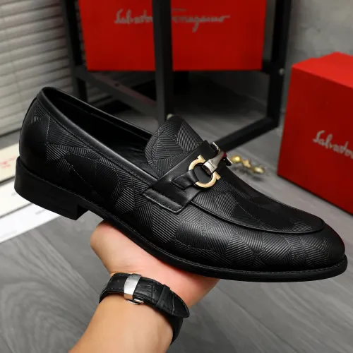 Replica Salvatore Ferragamo Leather Shoes For Men #1399115 $82.00 USD for Wholesale