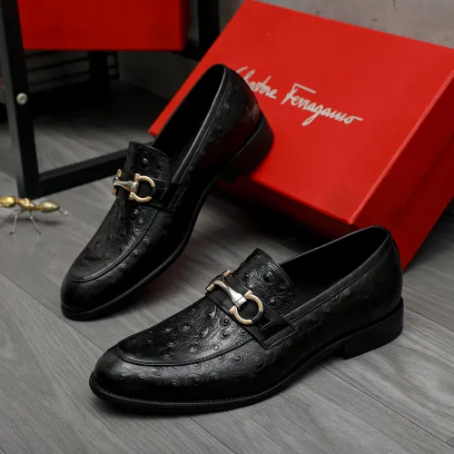 Replica Salvatore Ferragamo Leather Shoes For Men #1399116 $82.00 USD for Wholesale