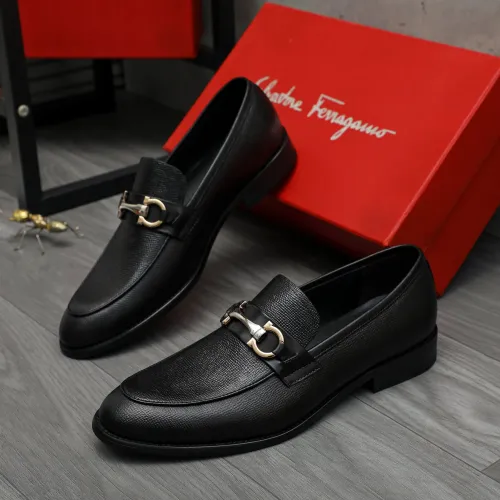 Replica Salvatore Ferragamo Leather Shoes For Men #1399124 $82.00 USD for Wholesale