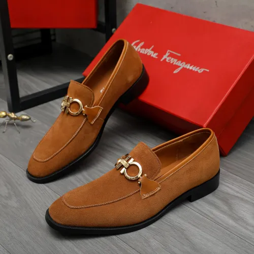 Replica Salvatore Ferragamo Leather Shoes For Men #1399134 $80.00 USD for Wholesale